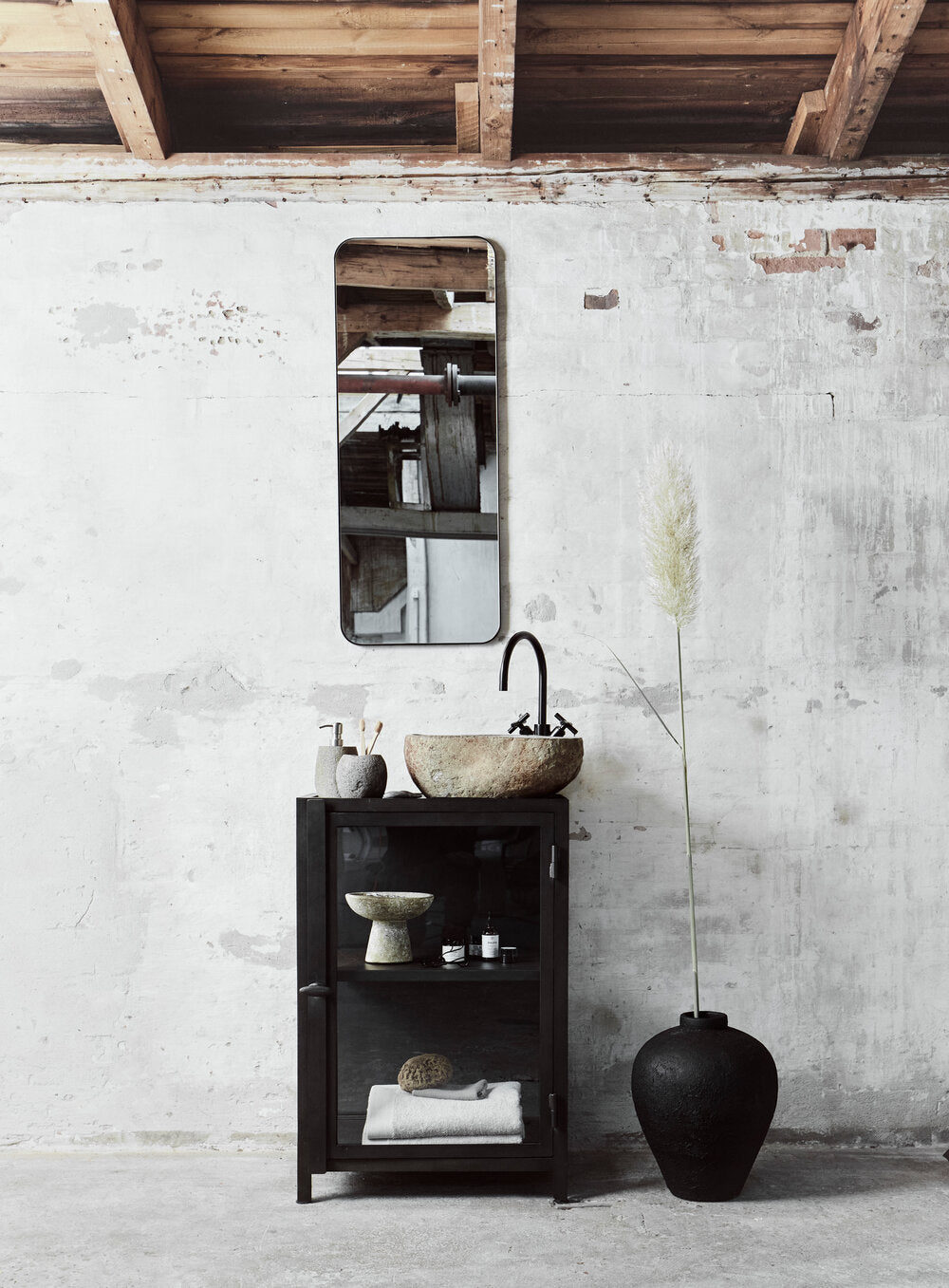 Luna krukke, sort - H40 cm.